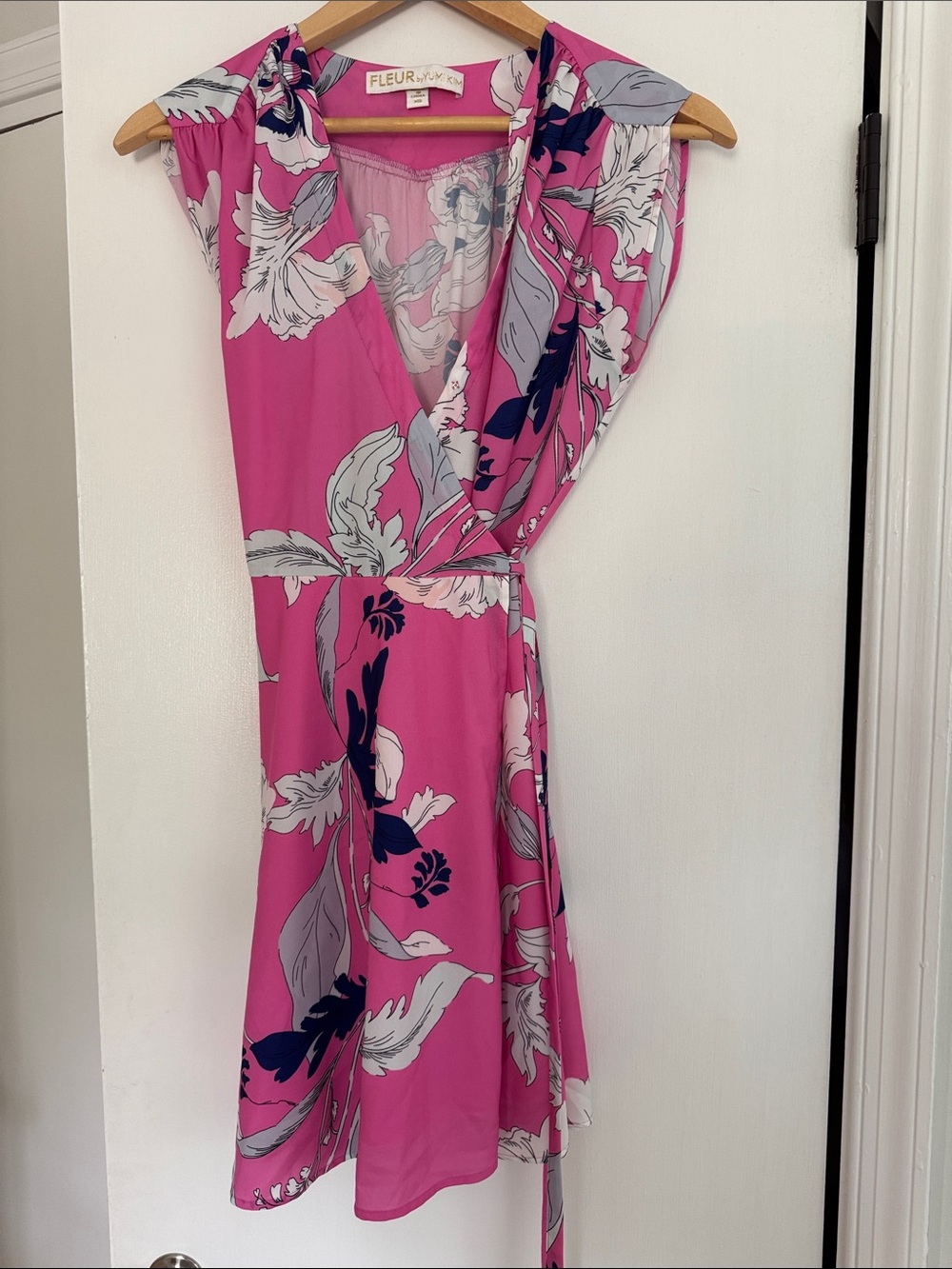 Yumi Kim Pink Floral Wrap Mini Dress